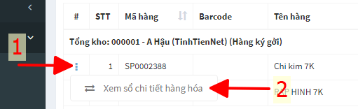 hướng dẫn xem sổ chi tiết hàng hóa