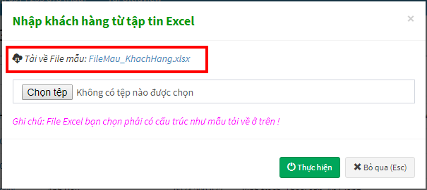 tải mẫu nhập excel khách hàng